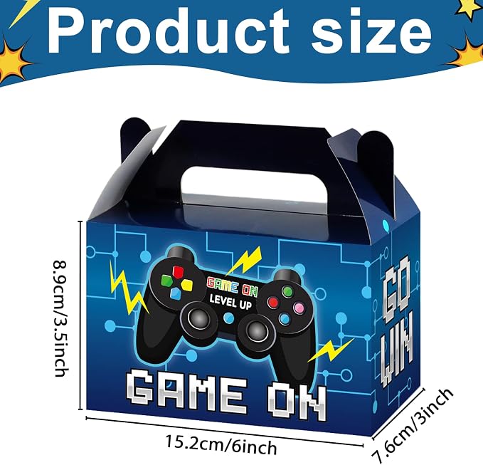 24 Pieces Video Game Party Boxes Gamer Party Favor Candy Goodies Treat Boxes - Image 2