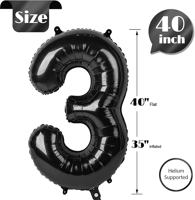 Black 3 Balloon - Image 5
