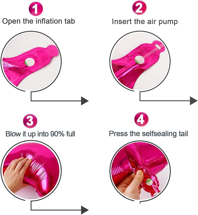Hot Pink Number 5 Balloon 40 Inch, 5th Birthday Decorations Men Women | Foil - Image 6