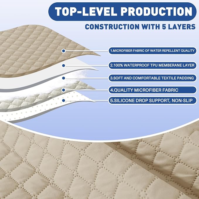 XINEAGE Quilted Sofa Cover Waterproof Couch Covers - Image 6
