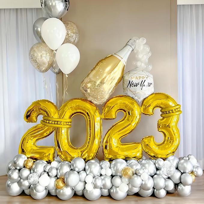 40 Inch Gold Number Balloons, Helium Mylar Foil Number Balloons - Image 5