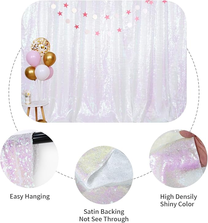 SquarePie 8x10ft Iridescent Sequin Backdrop, High Density Non-Transparent - Image 8