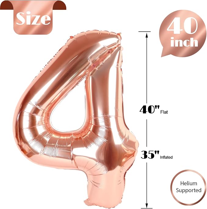 Rose Gold 4 Balloon - Image 5