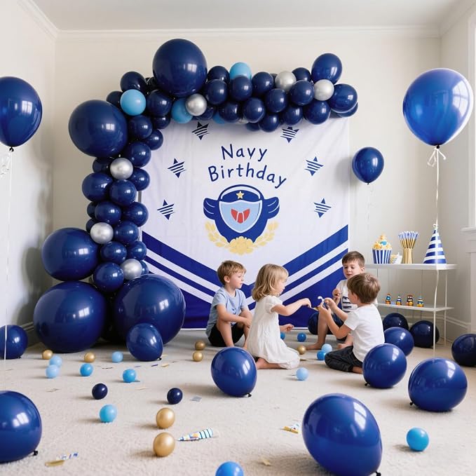 Navy Blue Balloons Latex Party Dark Blue 100 Pack 12 inch Round Navy Balloons - Image 4