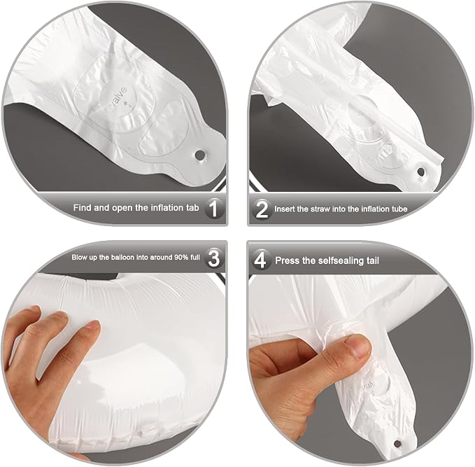 White Number 5 Balloon 40 inch, Balloon numbers party supplies, deco photo shoot - Image 3