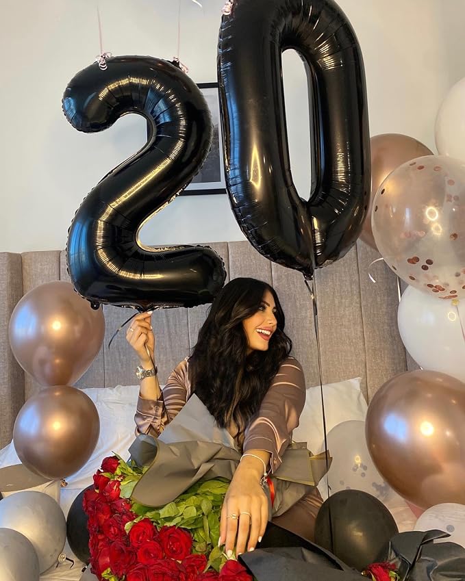 40 Inch Black Number 4 Balloon Birthday Party Decorations - Image 2