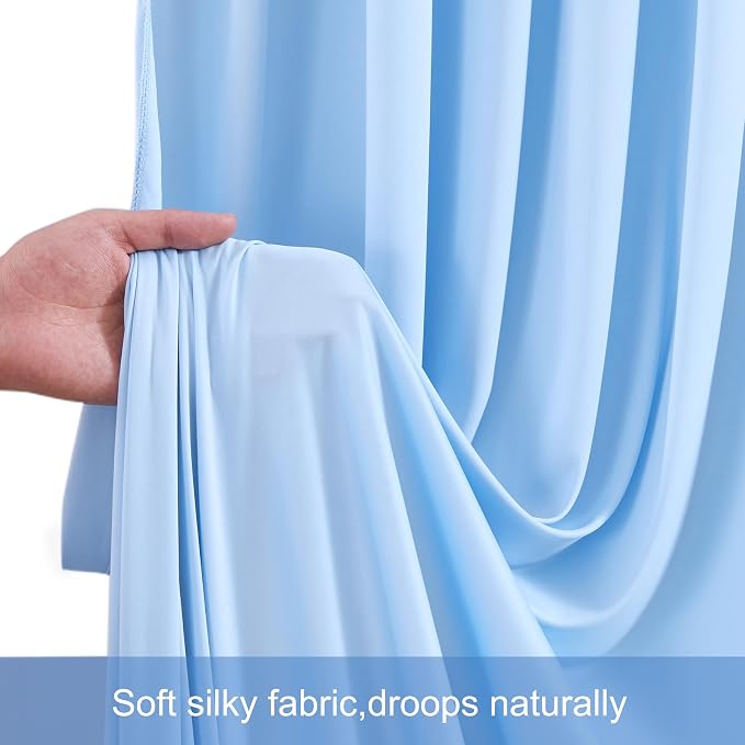 10 Panels Baby Blue Backdrop Curtains - Image 6