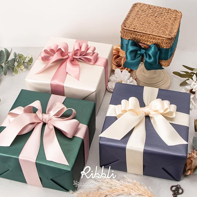 Ribbli Rose Gold Double Faced Satin Ribbon, 1-1/2” x Continuous 25 Yards - Image 4