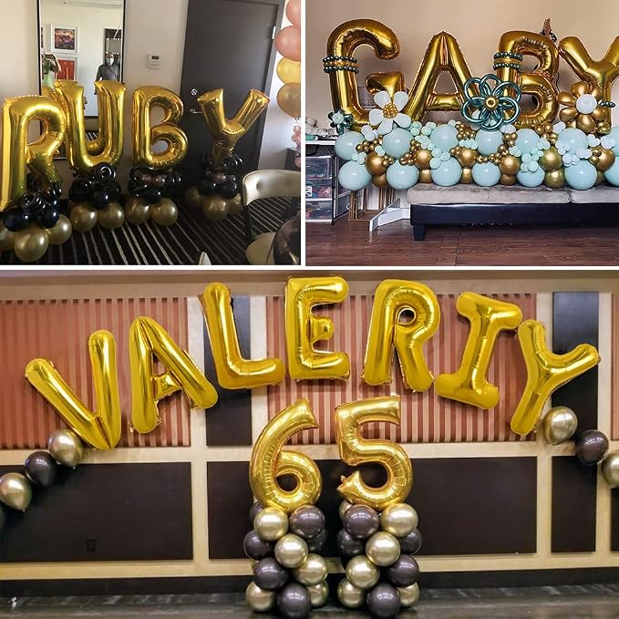 TONIFUL 40 Inch Large Gold Letter O Foil Balloons Alphabet Balloons | Giant - Image 6