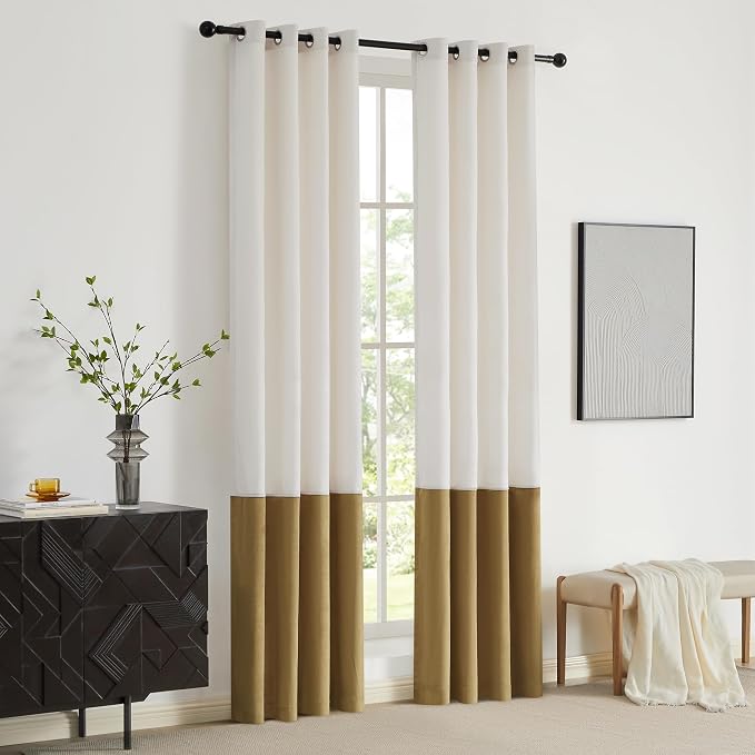 BULBUL Luxury Cream Gold Curtains 108 inches - Image 7