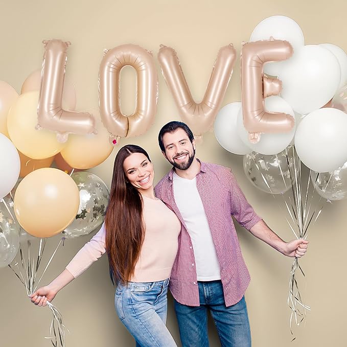 26 Pcs Caramel Letter Balloons, 16 Inch Foil Alphabet Letter Balloons, Letter - Image 4