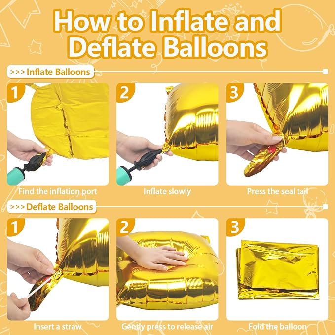 NISOCY 48PCS Metallic Gold Square Foil Balloons Wall Backdrop | Double Sided - Image 3