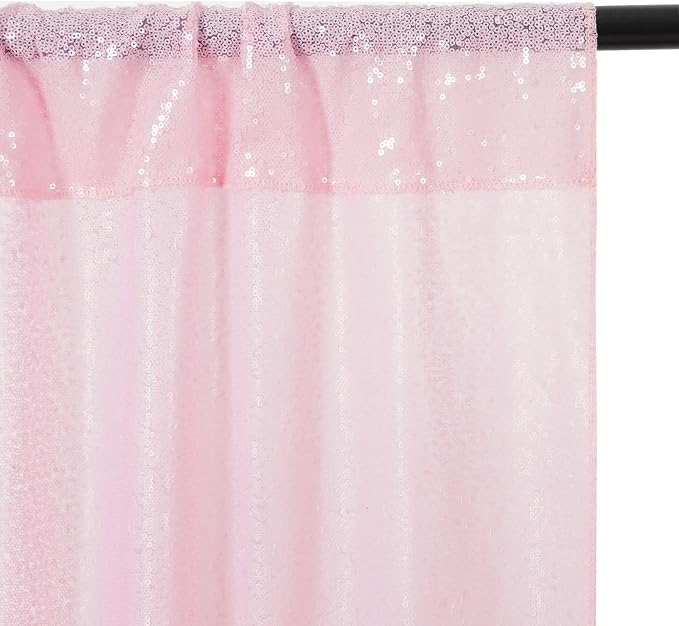Eternal Beauty Pink 3mm Sequin Backdrop 8x8 Ft - Image 4
