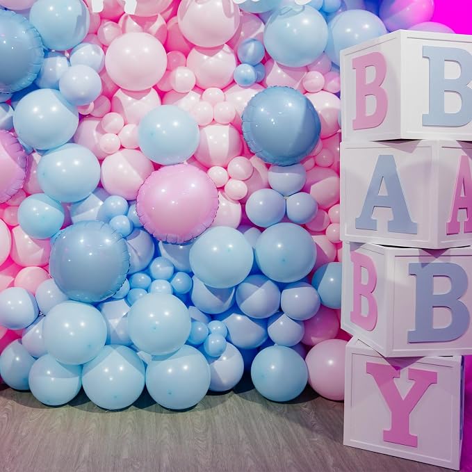 RUBFAC Gender Reveal Pink and Blue Balloons Party Decorations 129pcs | - Image 8