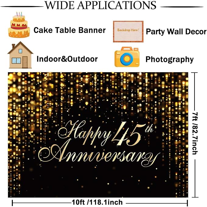 Happy 45th Anniversary Backdrop - Image 6