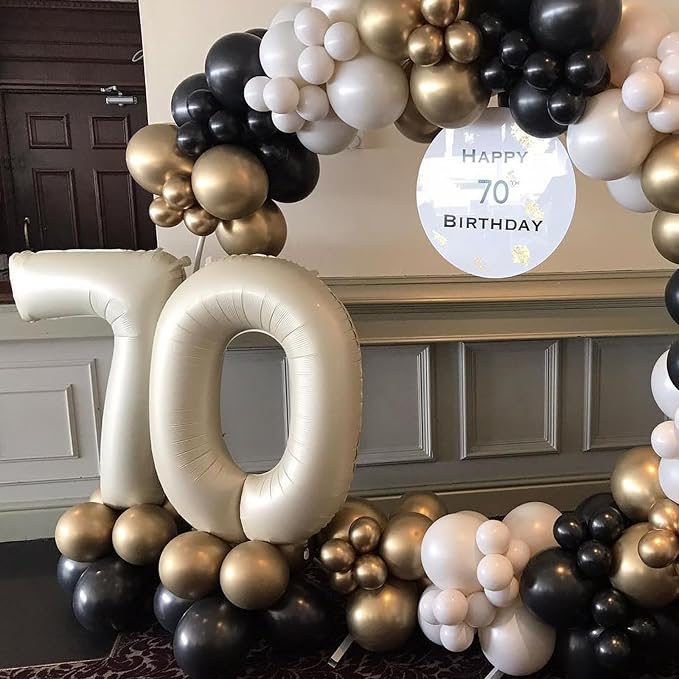 40 Inch Cream Number 0 Balloon, Digital 0 Cream White Giant 0 Foil Balloon - Image 6