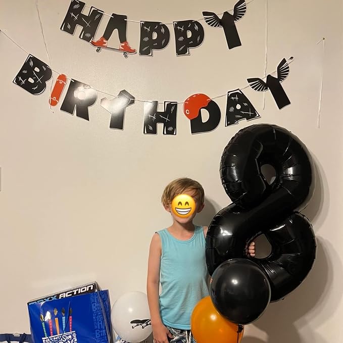 Black Number Balloons, 40inch Large Number 4 Foil Mylar Helium Balloons - Image 4
