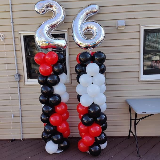25 Balloon - Silver Birthday Number Balloons, 40 Inch Decorations Men Women | - Image 3