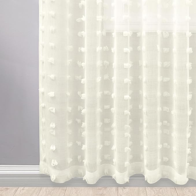 KOUFALL Cream Off White Curtains 96 Inches Long - Image 5