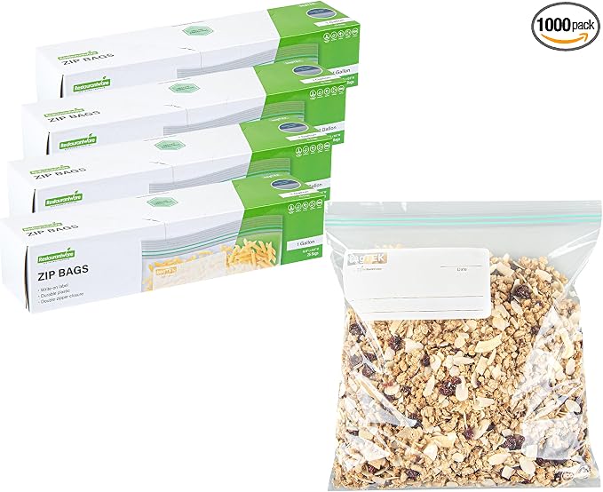 Restaurantware-Bag Tek 1 Gallon Storage Zip Bags, 1000 Disposable Zipper Pouch by Restaurantware
