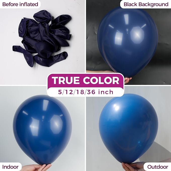 Bezente Navy Blue Latex Party Balloons 150 Pack 5 inch | Dark Blue Helium Matte - Image 2