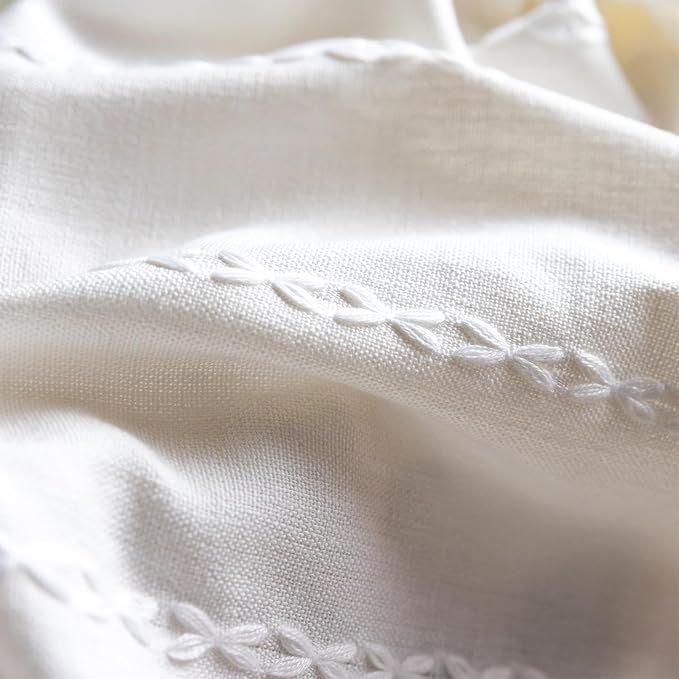 Sutuo Home White Boho Valance Curtains Tier 36 inches - Image 7