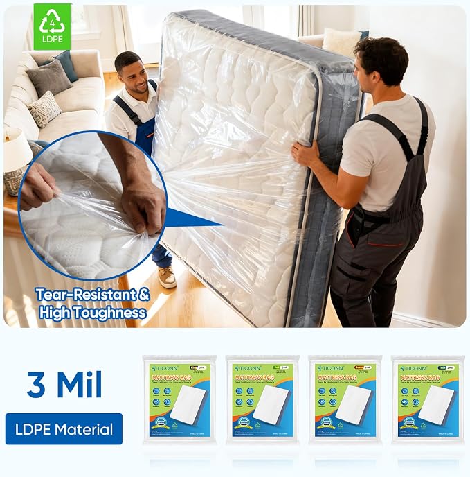 TICONN 2PK Plastic Mattress Bag - Image 7