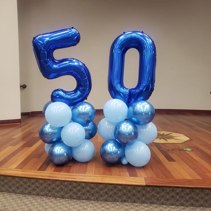 Number Balloons 0 Balloon 40 inch Blue - Image 4