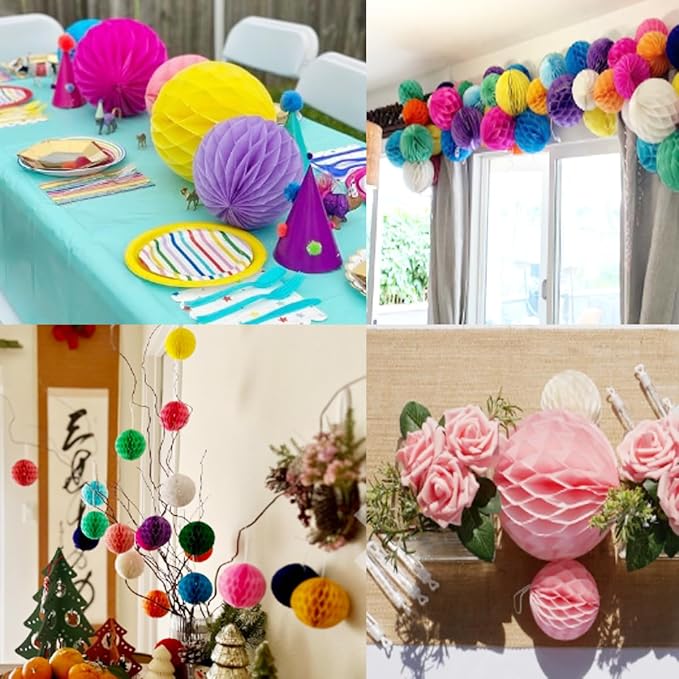 20pcs 3inch Honeycomb Flower Balls Party Honeycomb Balls Decoration | Paper - Image 5