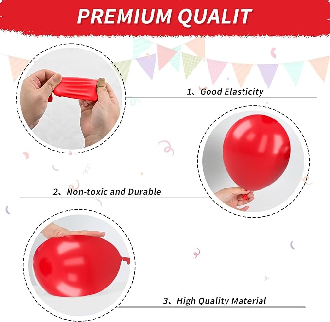 Red Black Silver Balloons - Image 6