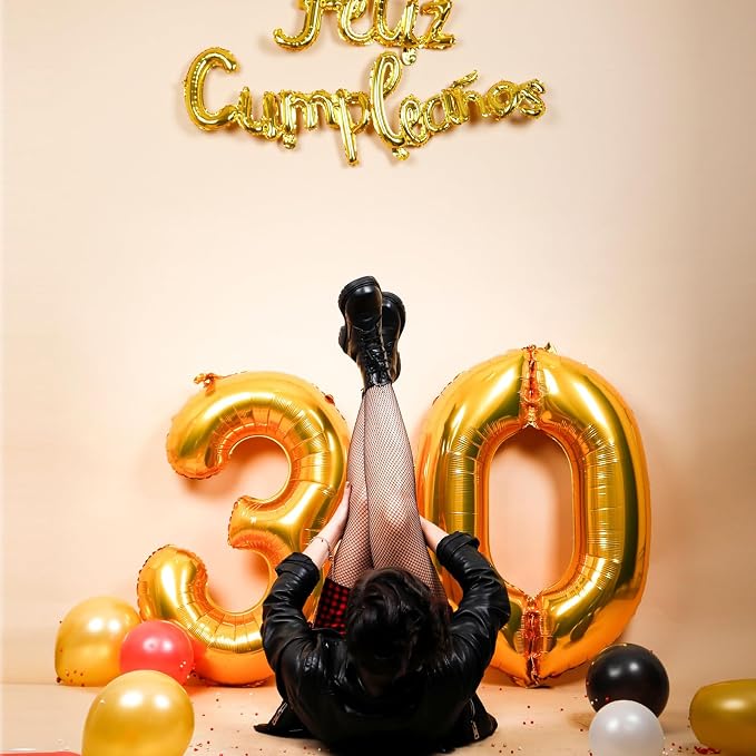 40 Inch Gold Number 4 Foil Balloon - Image 6