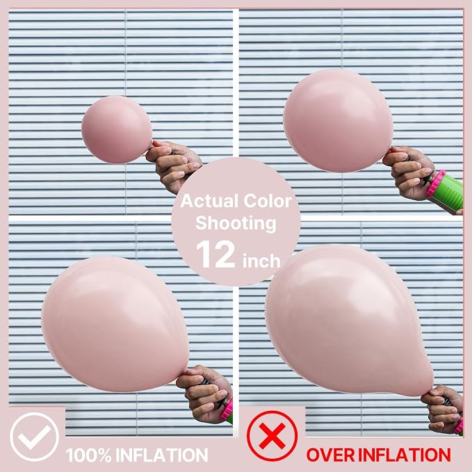 PartyWoo Dusty Pink Balloons 50pcs Lilac Pink Latex Helium Balloons 12 Inch | - Image 4