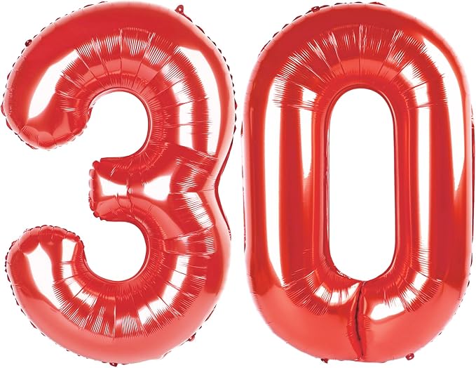 Numbers 27 Balloon 40Inch Red Balloons by Argthjy