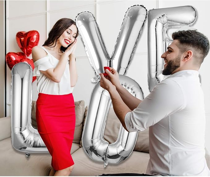 Single Aluminum Hanging Foil Film Silver Letter Balloons K 40 Inch | - Image 7