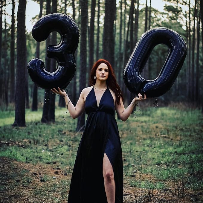 Number Balloon 40 Inch Black Number 9 - Image 4