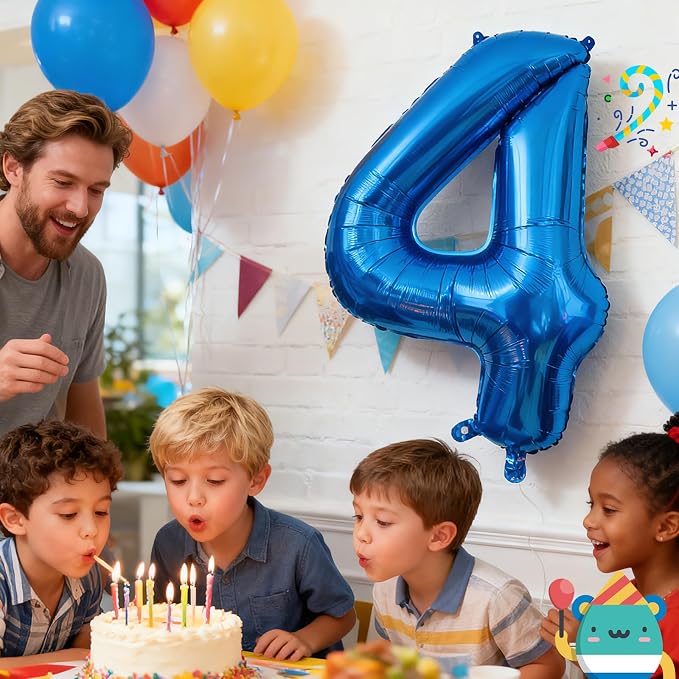 40 Inch Navy Blue 3 Balloon for 3rd Birthday Party, Helium Giant Foil Number 3 - Image 3