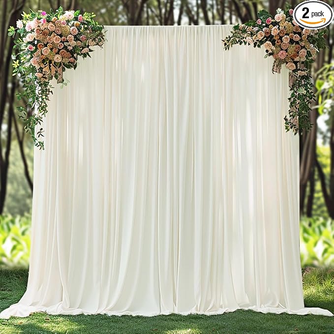 10x10ft Wrinkle Free Ivory Backdrop Curtain by ESGOTBME