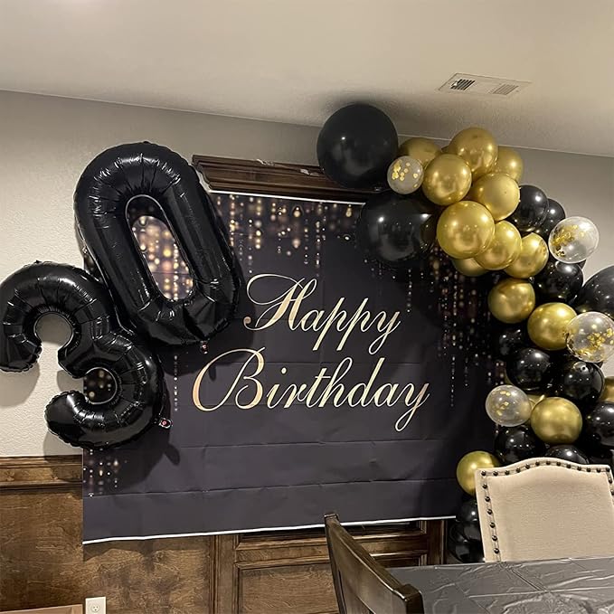 40 Inch Black Foil Balloon Number 1, Giant Self Inflating Number Balloons 0-9 - Image 8