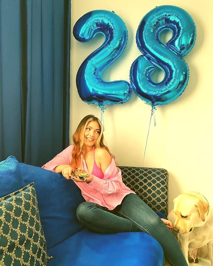 Blue Number 2 Balloon 40 inch, Balloon numbers party supplies, deco photo shoot - Image 5