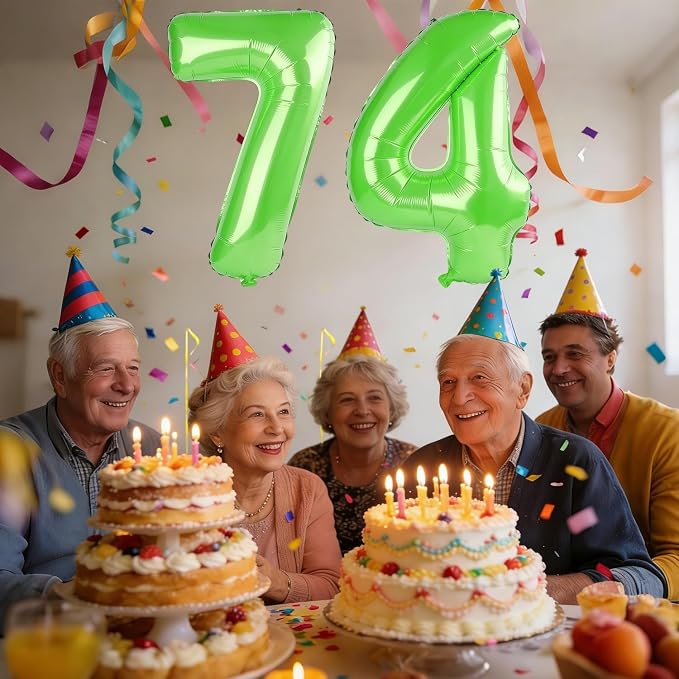 40 Inch Number 74 Balloons for 74th Birthday Party Decorations, 0-100 Fruit - Image 2