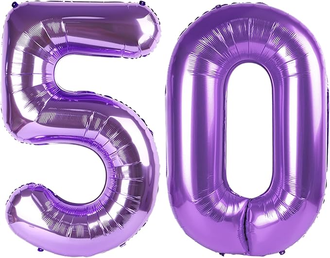 Number Balloons 50 Balloon 40 inch Purple by Enyeopd