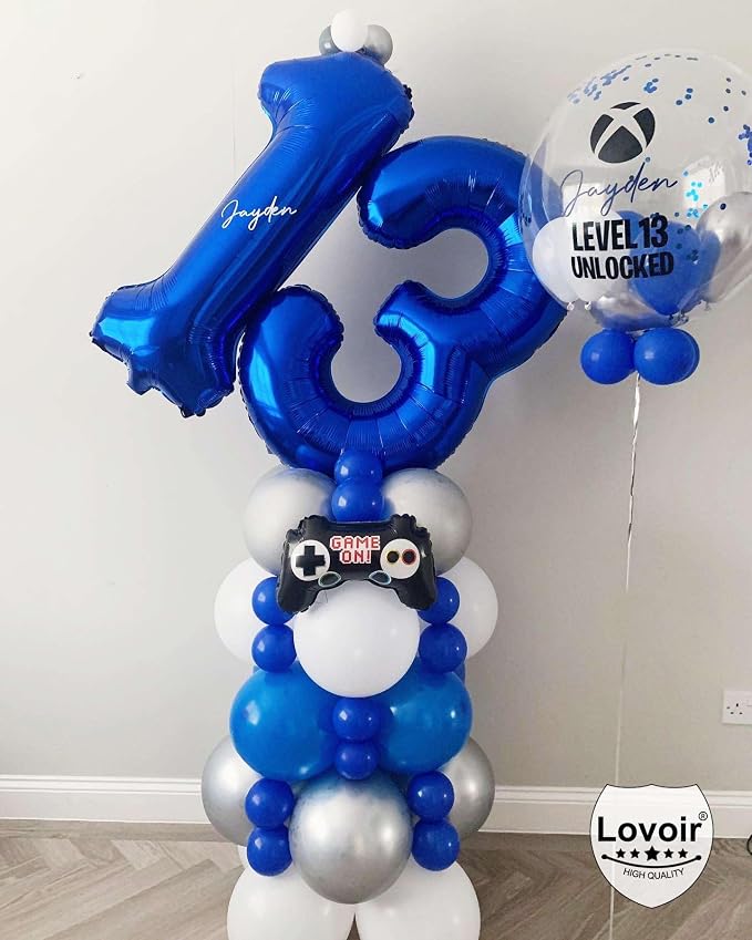 Navy Blue 13 Number Balloons, 40 Inch Giant Number 13 Balloons Foil Mylar - Image 4