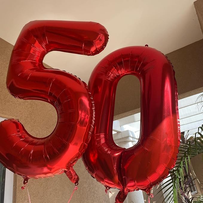 40 Inch Red Number 60 Balloons Giant 60 Balloons Red Birthday 60 Balloons 60 - Image 6