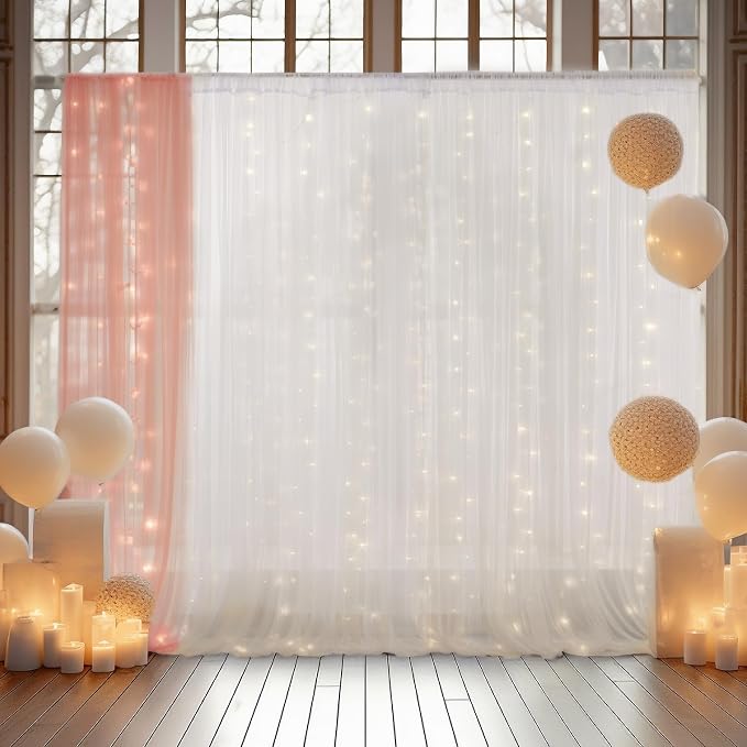 20x10ft White Tulle Backdrop Curtain - Image 4