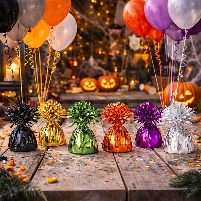 Metallic Plastic Wrapped Balloon Weights Party Decorations 12 Pcs - Image 6