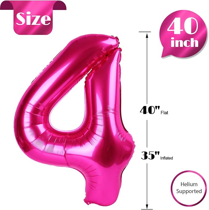 Hot Pink 4 Balloon - Image 5