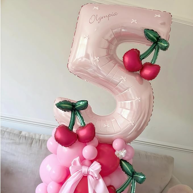 Big Number 5 Balloons, Dusty Light Blush Pink Foil 5 Balloon Numbers 40 inch - Image 6