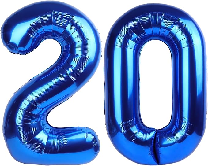 Numbers 19 Balloon 40Inch Blue Balloons by Argthjy