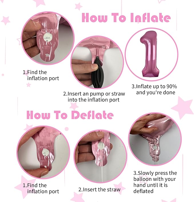 Pink Number 3 Balloon 40 Inch, DIY Fashion Girl Stickers Custom Balloon | Hot - Image 7