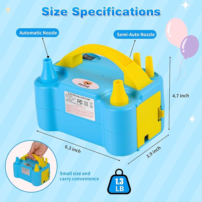 Balloon Pump Electric Portable Dual Nozzle | Air Pump - Image 3